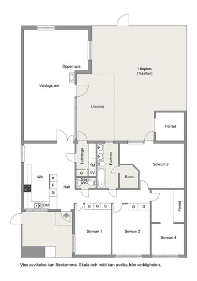 Planskiss över huset / Floor plan of the house