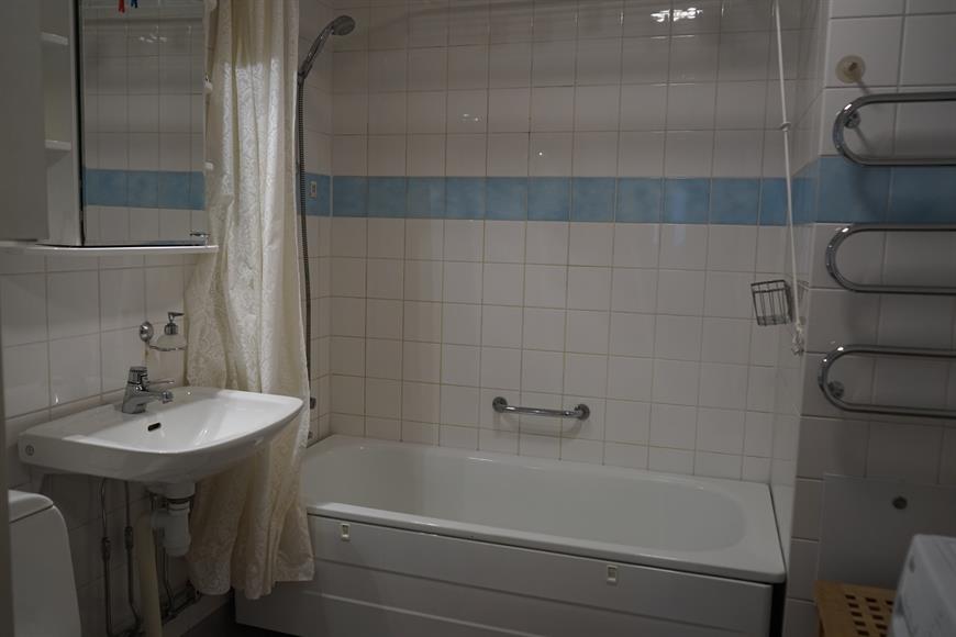 Bathroom with washer/dryer.