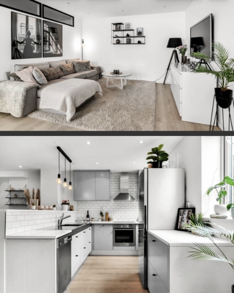 Vardagsrum och öppet kök