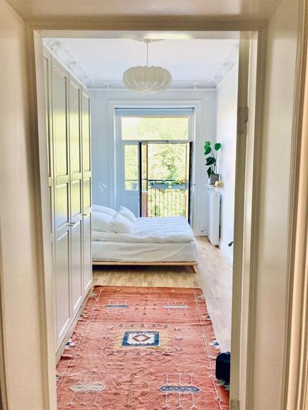 View of the master bedroom and balcony